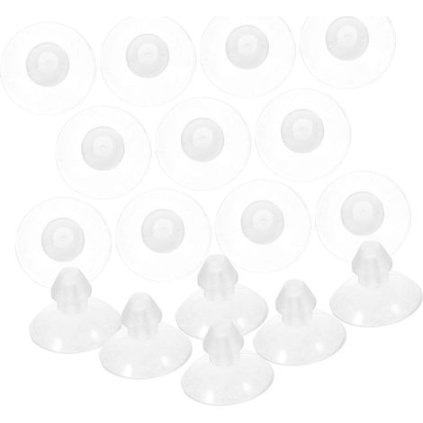 Lot de 100 Ventouses Transparentes 18 Mm en Pvc, Forte Adhérence, Réutilisables, pour Fixation Murale sur Surfaces Lisses, Support Mural et Étagères de Salle de Bain (1/5)