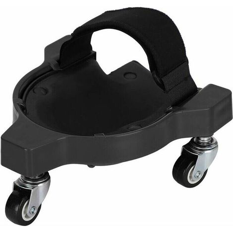 Genouillère pour le travail du bois, genouillères roulantes, genouillère coulissante flexible, facile à utiliser pour peindre des carreaux de pose (black) (1/5)