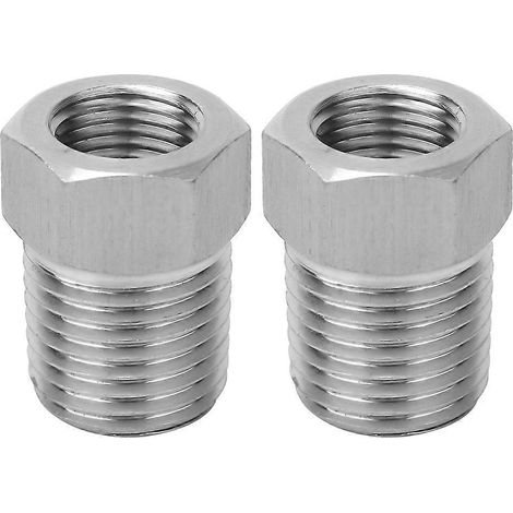 2 Stück BSP-Gewinde-Adapter (Innen-/Außengewinde) für Rohrverschraubung, Reduzierstück, pneumatisches Manometer, Wasserrohrverbindung 1/