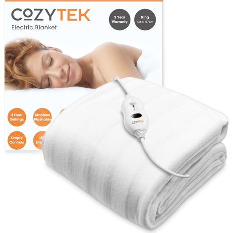 Cozytek King Size Electric Blanket Size Single Control Underblanket 3 Heat Settings (1/5)