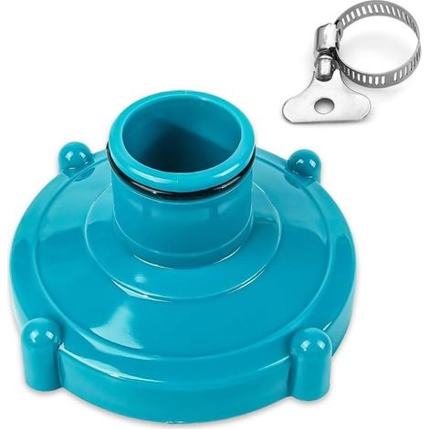 Adaptateur Tuyau Piscine, Pool HosAccessoires Piscine Aspirateur Piscine Convient Adaptateur Skimmer pour Connecter un Tuyau de Piscine de 32mm Bleu (1/5)