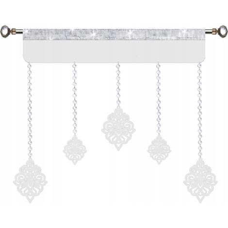 EKRAN Moderner dekorativer Gardinenvorhang, GLAMUR Z2 Weiß, durchbrochenes Muster, 90 cm