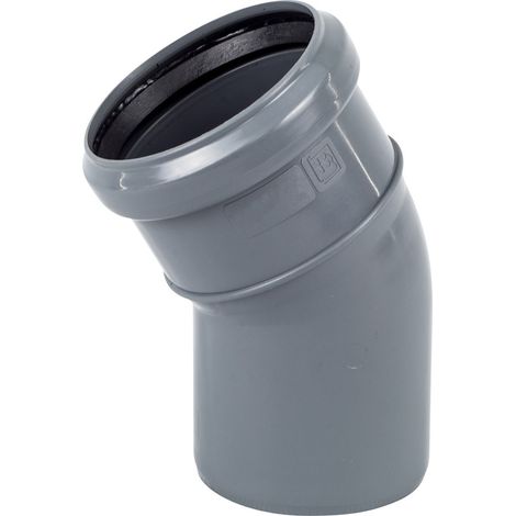 Coude sanitaire PP-HT 110/30, pour eaux usées intérieures, couleur cendre, Sur (1/4)