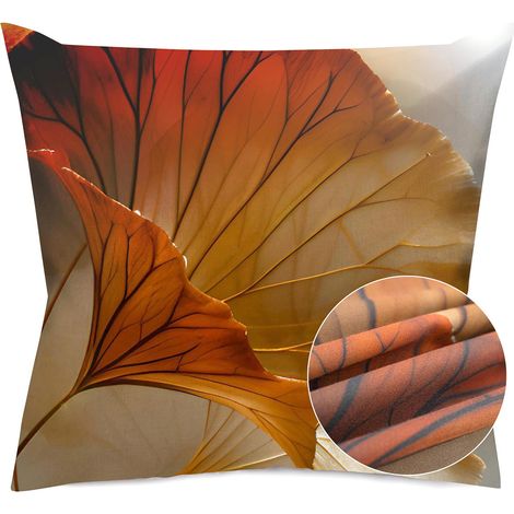 Kissenbezug 40x40 cm, Baumwollsatin, Digitaldruck, Blumenmuster, orange (1/5)