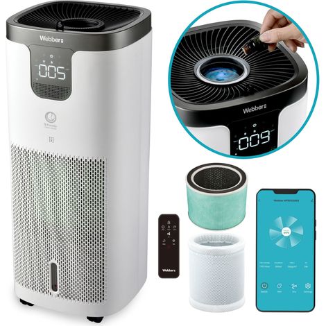 Purificateur d'air, ioniseur et humidificateur Webber APEH11003 WIFI HEPA 12 UV (1/5)