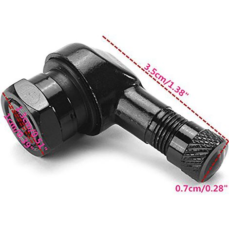 Rallonge de valve en aluminium CNC à 90 degrés, adaptateur de valve de pneu pour embout de gaz de moto en métal (1/4)