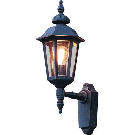 Konstsmide Pallas Applique murale d'extérieur classique Lantern Up - Noir mat, IP23 (1/3)
