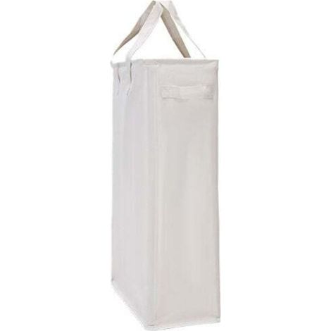 Schmaler Wäschekorb mit Klappgriff – Aufbewahrungsbox aus Polypropylen, cremeweiß, 45 x 25 x 60 cm