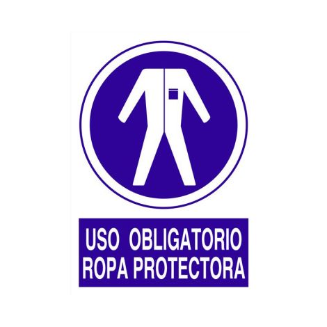 Señal poliestireno 210x148mm uso obligatorio de ropa protectora