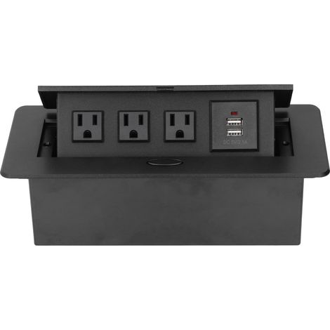 Unterputz-Steckdose, wetterfest, mit langsamem Öffnungsmechanismus moderne Steckdosenleiste mit USB-Anschlüssen für den Bürogebrauch, für Zuhause und Büro (1/5)