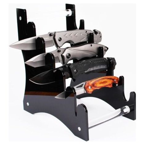 Knife Stand, Knife Stand, Knife Display Stand, Knife Display Case, Collectible, Knife Display Stand Table Knife for (Black) (1/5)