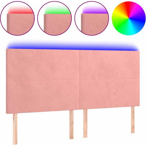 Maison Exclusive - Cabecero con luces LED terciopelo rosa 180x5x1 (1/5)