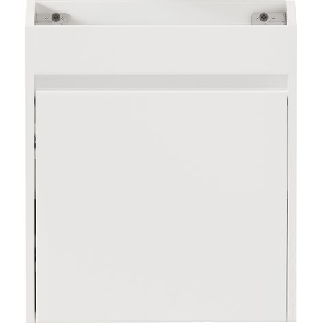 Mobile bagno bianco 46 cm con lavabo in ceramica, 1 anta a chiusura ammortizzata (1/5)