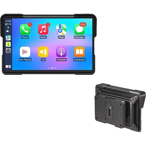 Radio per moto, schermo da 7 pollici, supporta CarPlay e Android Auto, 7" CarPlay - NO DVR, Nessuno (1/2)