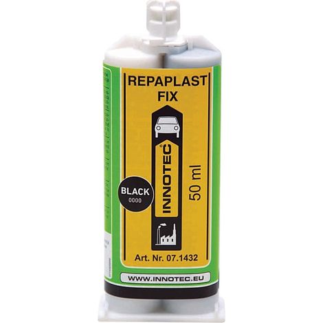 Réparation plastique noir, Colle plastique bi-composant noire, Mastic réparation, 50 ml double cartouche
