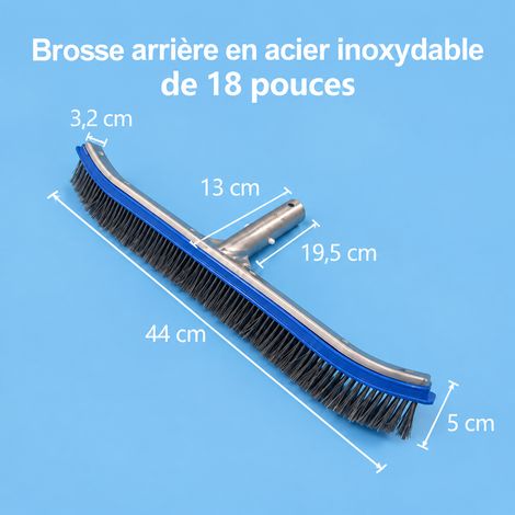 Brosse métallique de 18 pouces pour piscine et bassin sans manche, 150 × 10 × 10 cm, 3 g – Livraison gratuite (1/5)