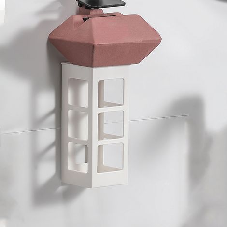 Boîte de rangement pour outils de coiffure, support de rangement pour fer à friser et lisseur, boîte murale pour salle de bain, sans perçage, transparente. (1/5)