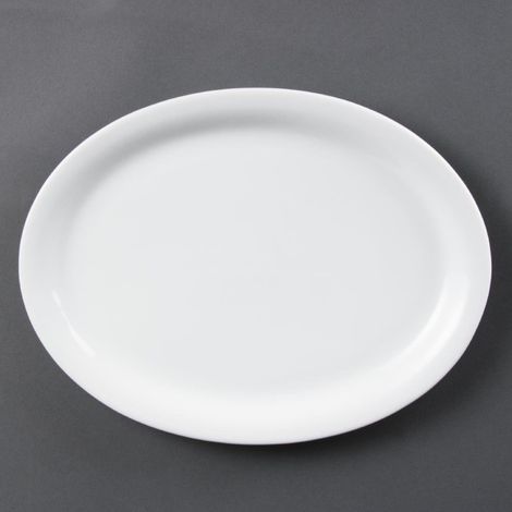 Assiettes Ovales Blanches 295mm (Lot de 6) - Ref CB484 - Olympia (1/4)