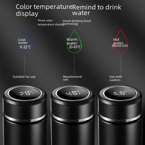 Tasse Thermos Avec Affichage De Température - Acier Inoxydable 316 - Pour Bureau Et Cadeau - 500 Ml (1/3)