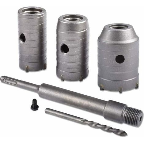 Scie à Cloche Trépan, 30mm, 40mm, 50mm Set de Scies Cloches , Trépan Béton 350 mm SDS Plus Tige d'Extension Pointe en Carbure de (1/3)