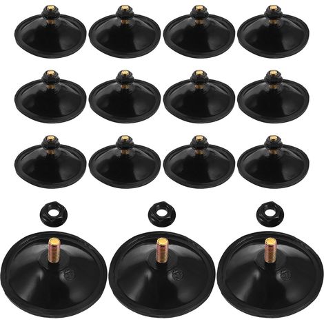 Support à Ventouse Noir avec Crochets, Adhérence Forte et Protection du Sol, Lot de 15 Pièces en Pvc et Silicone avec Vis M6 pour Fenêtres en Verre et Accessoires de Salle de (1/5)