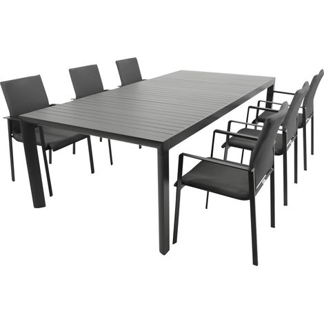 Garnitur LAGOS XL 7-teilig, Alu + Kunstgewebe dunkelgrau