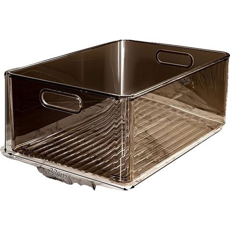 Bacs de rangement, plastique transparent, solution d'organisation polyvalente, très grand-noir (1/2)