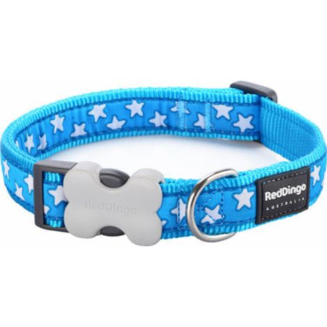 Hundehalsband Red Dingo Stern Sterne (1,5 x 24-36 cm)