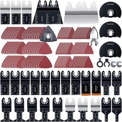 Set of 156 kits tools multifunction oscillating universal in wood and plastic to clearance fast for Fein Multimaster, Milwaukee, Bosch, Dremel, Ryobi, Rockwell, Makita (1/5)