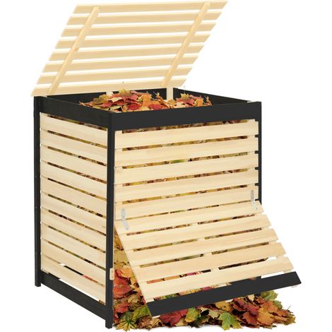 Bidone per compost in legno da 500 litri