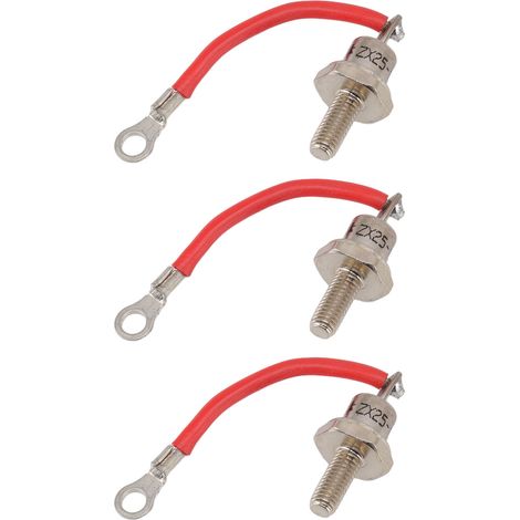 Lot de 3 diodes de remplacement pour générateur diesel ZX25 12 de 25 A, petit redresseur portable, accessoires et pièces détachées (ligne rouge positive). (1/5)