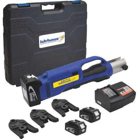 Akku-Presswerkzeug-Set PZ-1550 mit 3 Standard-Pressbacken TH Ø 16-20-26 – Idrhaus (1/5)