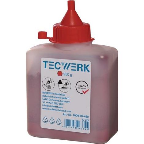 TECWERK Schlagschnurkreide 250g rot Ku.-Flasche TECWERK