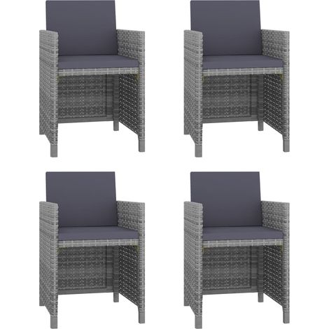 Salon de jardin encastrable 5 pcs Contemporain, Ensemble repas de jardin, et coussins Rotin Gris OIB7356E (1/5)