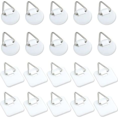 Lot de 20 supports adhésifs invisibles de 2,5 cm, supports verticaux adhésifs pour plaques murales, plaques murales pour assiettes, tableaux, art décoratif (blanc)
