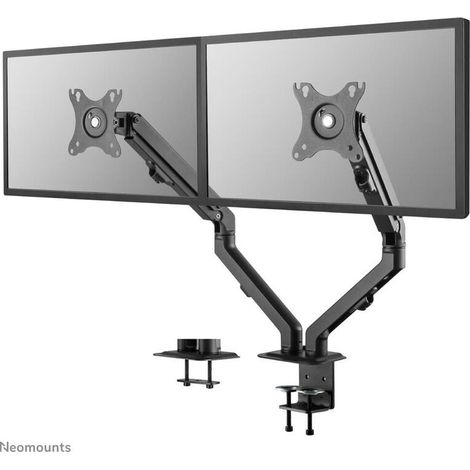 Neomounts FPMA-D650DBLACK Brazo para dos monitores, 17-27 pulgadas, 2-7 kg/pantalla, resorte helicoidal, negro (1/4)