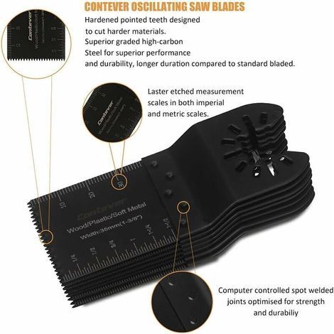 Lame de scie oscillante pour outils multifonctions. Kit de 28 accessoires pour lames de scie oscillantes, adapté au plastique, au bois et au métal. Compatible avec les outils multifonctions Fein Multi (1/5)