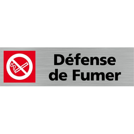 Pictogramme DEFENSE DE FUMER (Q0154).- Plaque aluminium brossé -