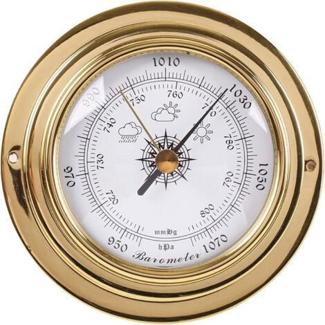Baromètre mural - Thermomètre hygromètre - Horloge pour horloge, température et hygromètre - Pour intérieur et extérieur - Monté au mur - Thermomètre mural