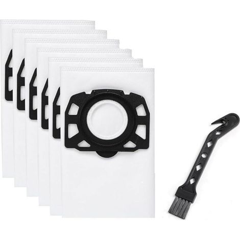 6 Filter Bags Vacuum Cleaner Bags for Vacuum Cleaners, Replacement Parts Accessory Kit of Disposal Bags (with Gooseneck Brush) (1/4)