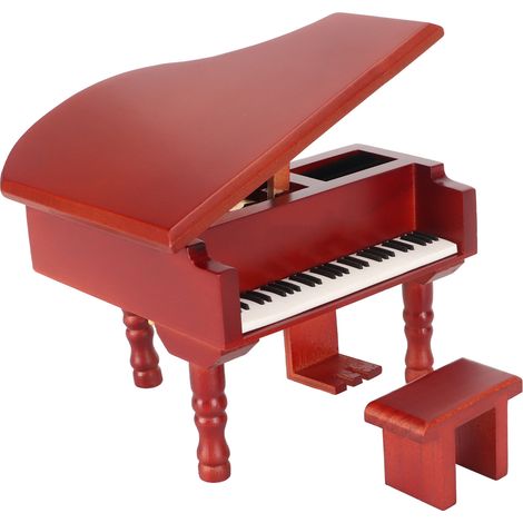 Coffret Musique en Bois Style Piano Mécanisme Doré à Manivelle Facile à Utiliser pour Maison Voiture Bureau (1/5)