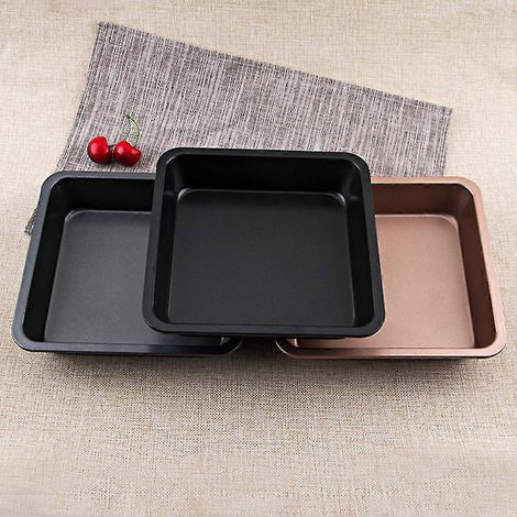 8-Zoll-Quadrat-Backform aus Kohlenstoffstahl, Ofenform für Brot, Kekse und Kuchen-Grey