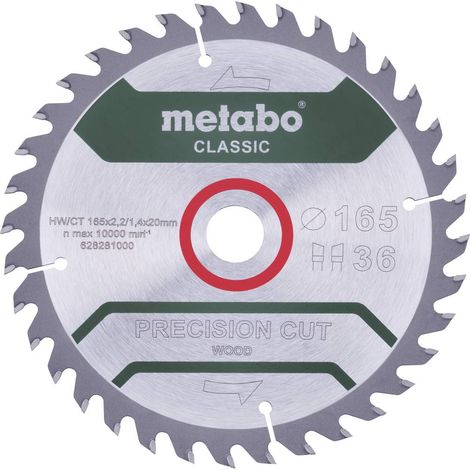 Metabo Precision cut Wood - Classic 165X20 Z42 WZ 5° 628027000 Lama circolare in metallo duro 165 x 20 x 1.2 mm Numero