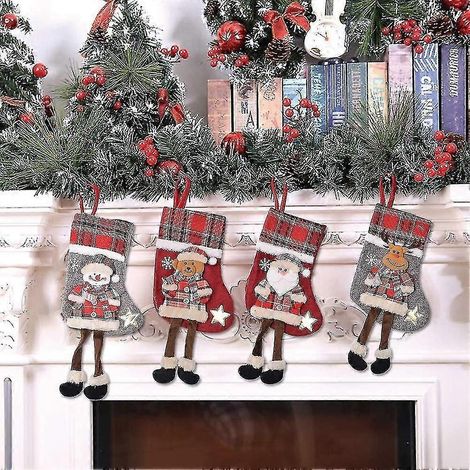 Chaussettes de Noël (lot de 4), chaussettes de Noël à suspendre aux bottes de Noël (1/5)