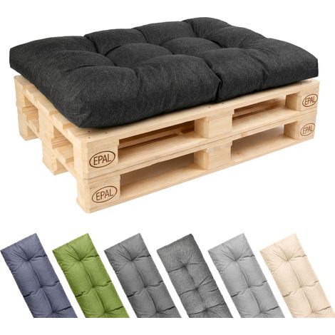 Garronda Coussin Palette Extérieur Imperméable 120x80cm Anthracite GD-0252 (1/5)