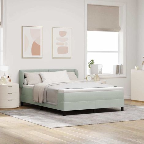 Cama con Somier y Colchón Gris Oscuro 80x200 cm Terciopelo (1/5)