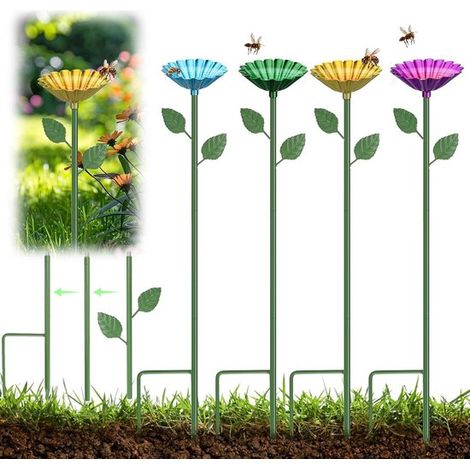 Insekten-Trinkschale – Bienenfutterhaus – Gartendekoration – Blumenform – 4-teilig – Metall (1/5)