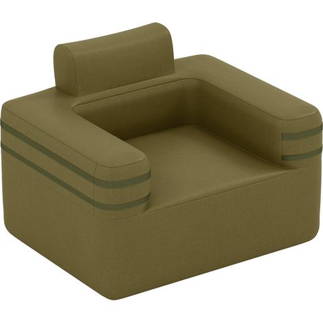 Poltrona da campeggio gonfiabile con pompa ad aria, Divano portatile per interno ed esterno per soggiorno Verde (1/4)