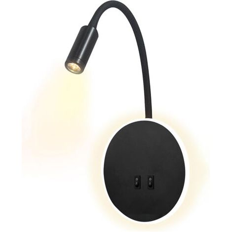 Lampe de chevet LED 3+8W – Col de cygne flexible – Aluminium – Blanc chaud 3000K – Applique murale liseuse moderne
