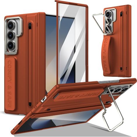 Custodia in vetro e stilo per Samsung Galaxy Z Fold 8 Ultra, marrone (1/5)
